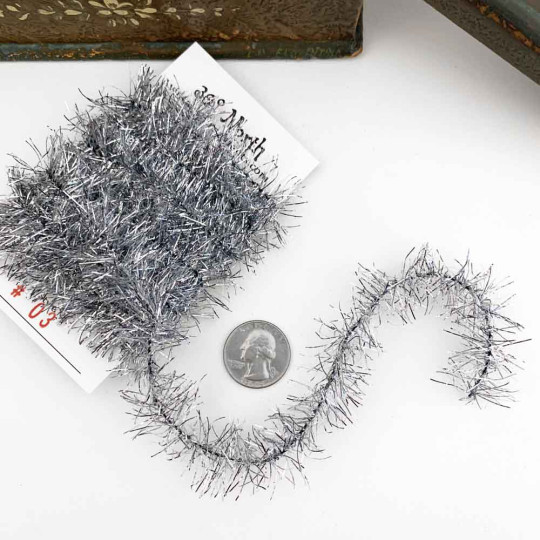 Silver Lametta Tinsel Trim ~ 2-1/2 meters ~ Germany